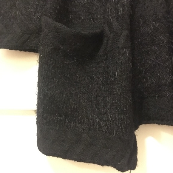 Cable & Gauge Black Fuzzy Open Front Cardigan M - Picture 5 of 8
